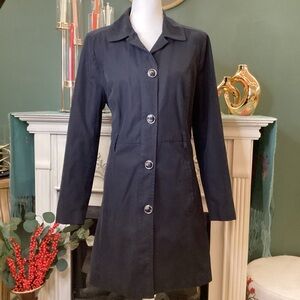 Black Rivet Classic Black Trench Coat